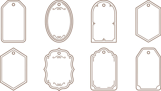 Vintage Decorative Gift Tag Label Collection Vector Set