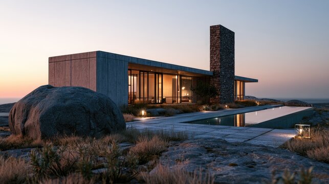 Modern Architectural Masterpiece - Luxury Residence in a Serene Natural Landscape.