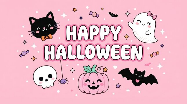 Cute Happy Halloween Banner