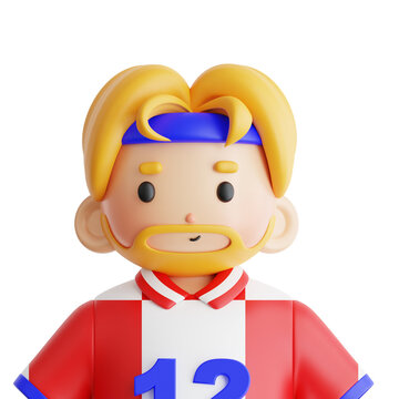 Croatia Football Player Avatar 3D Icon