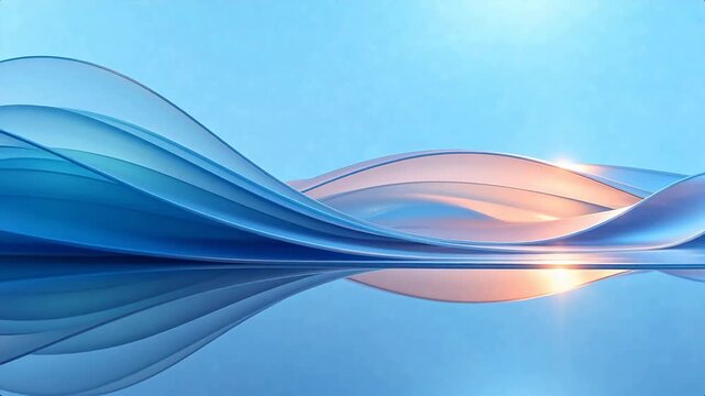Abstract flowing blue and white wave design