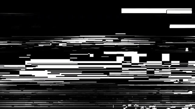 Analog VHS transition with rapid glitch distortion and error signal effect