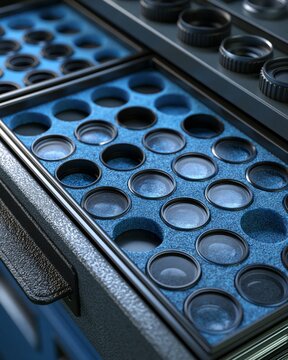 Spare Lens Tray with Foam Cutouts for Factory Parts Audit