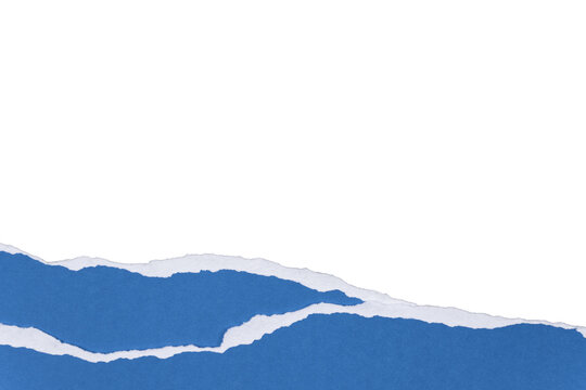 Layered Pastel Blue Torn Paper Edge Border on Transparent Background