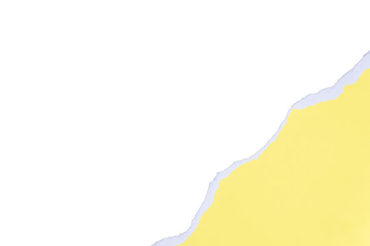 Pastel Yellow Torn Paper Diagonal Corner Border