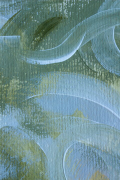 Elegant abstract acrylic painting featuring layered blue and green brush strokes with subtle gold texture. A premium artistic background perfect for branding, packaging, wellness, editorial layouts an