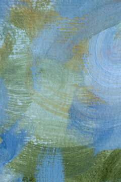 Elegant abstract acrylic painting featuring layered blue and green brush strokes with subtle gold texture. A premium artistic background perfect for branding, packaging, wellness, editorial layouts an