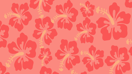 Obraz premium Pink Hibiscus Tropical Floral Pattern