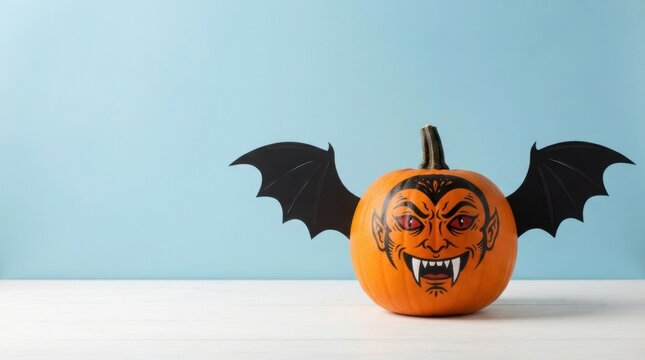 Scary Bat Pumpkin Face