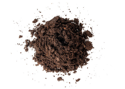Peat soil isolated, compost pile, brown garden dirt mound