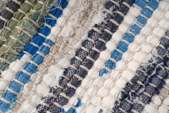 Rags Carpet Texture Background, Woven Rug Pattern