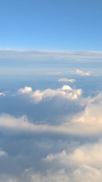 Morning Clouds from Airplane Window 4K