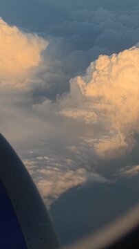 Morning Clouds from Airplane Window 4K
