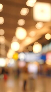 An Ethereal View of a Modern Transport Hub: Captivating Effects of Bokeh in an Airport Interior Scene with Soft Lighting and Ambiguous Movement