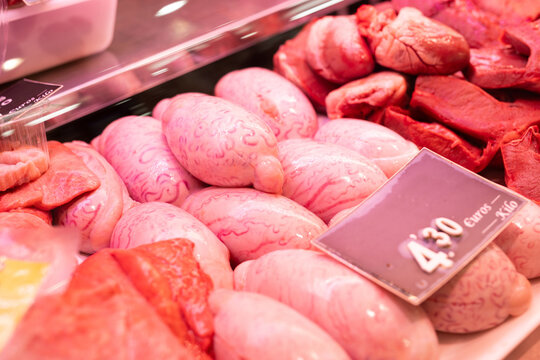 Shop sells raw chilled bull testicles