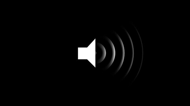 Speaker icon animated , sound wave animation visually represents the audio signals in motion.Motion graphic 4k animation video.