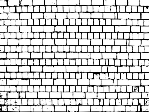 Brick wall grunge pattern, grey ceramic stone tile, black and white brickwall