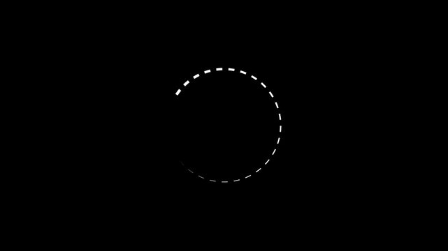 Circle loading animation for chat and message activity concept. Loading bar icons, loading signs, collection in different design. Black background 4k video.