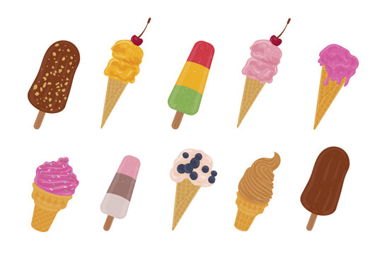 Hand drawn ice cream collection