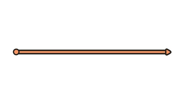 Vector illustration of a straight horizontal line with a circular endpoint and an arrowhead marker
