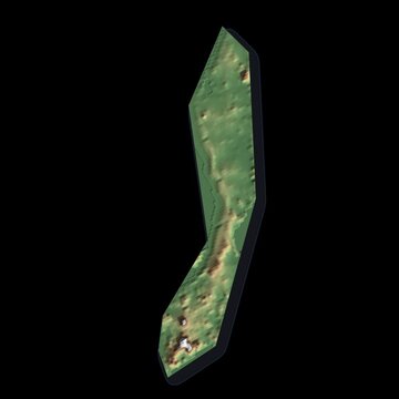 Cura&ccedil;ao Rotating 3D Relief Map Seamless Loop, Alpha Channel 4K