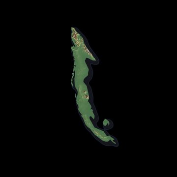 Cuba Rotating 3D Relief Map Seamless Loop, Alpha Channel 4K