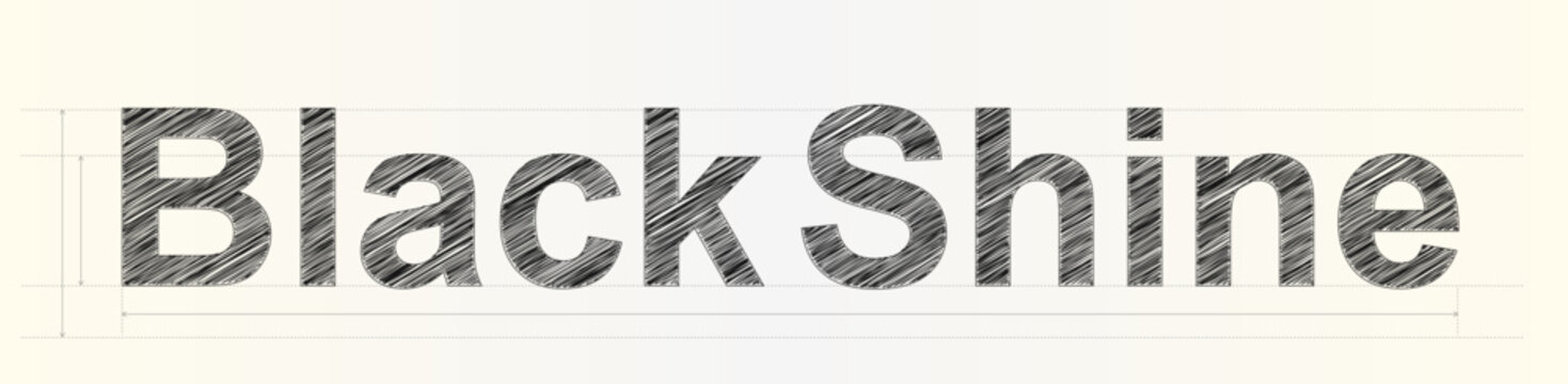 Creative concept typography featuring the words Black Shine written in a unique hand drawn sketch style