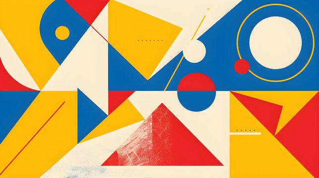 Modern Abstract Geometric Bauhaus Color Block Art Background