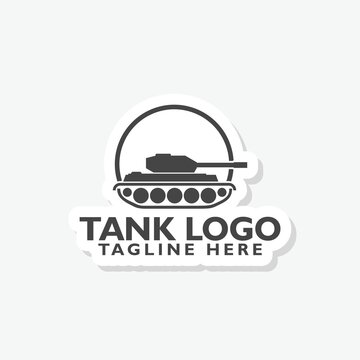 Tank logo sticker isolated on gray background
