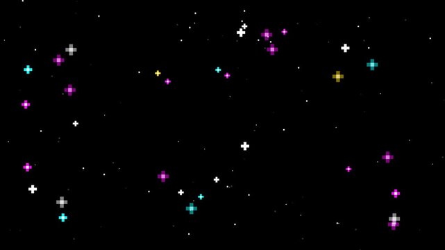 8-Bit Pixel Art Sparkling Fireworks 4K 60FPS 8 bit Game Background Video