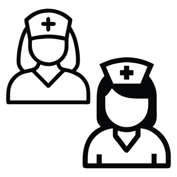 Nurse Line Art Icon Set