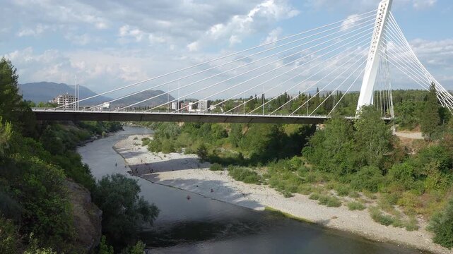 The Millenium bridge in Podgorica, Montenegro