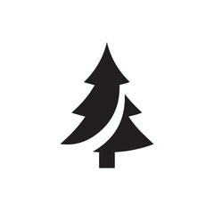Obraz premium Christmas Tree Icon Black and White Vector Illustration