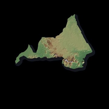 Cameroon Rotating 3D Relief Map Seamless Loop, Alpha Channel 4K
