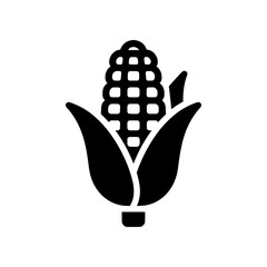 Fototapeta premium Premium Neo Minimal Corn icon featuring an ear of corn with simple husk leaves. Perfect for agriculture, grocery stores, recipe apps, food branding