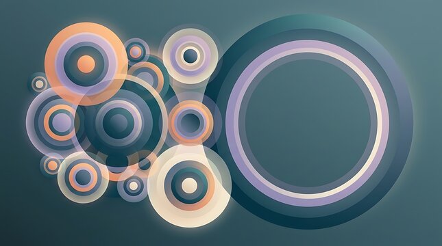 Abstract background featuring a cluster of interconnected mechanical gears and circular shapes in shades of blue orange