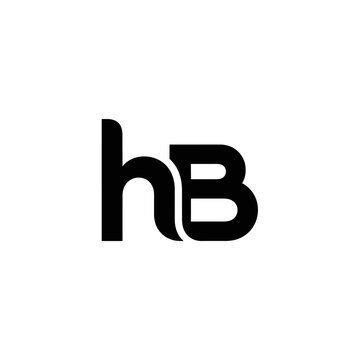 Minimalist black hb lowercase monogram letter logo design.