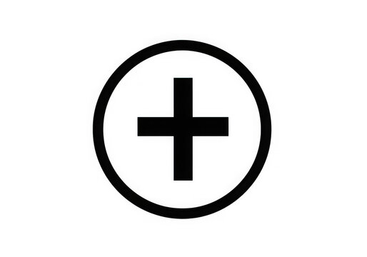 Plus sign in circle icon medical symbol isolated on transparent background