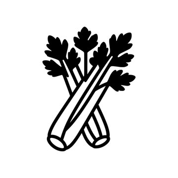 Premium Neo Minimal Celery icon featuring crisp celery stalks in a clean geometric design. Perfect for healthy recipes, grocery stores, organic products