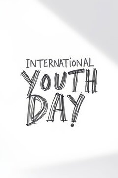  Minimalist Handwritten Sketch Lettering Poster for International Youth Day