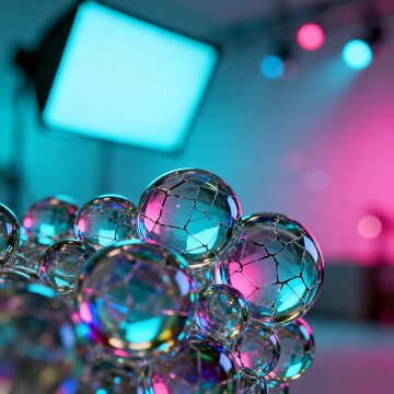 Iridescent Glass Bubbles Cluster