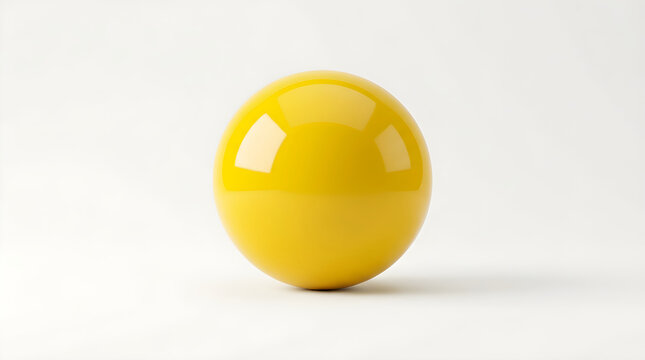Glossy yellow sphere isolated on white background