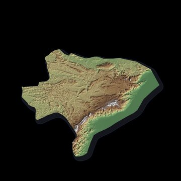 Burundi Rotating 3D Relief Map Seamless Loop, Alpha Channel 4K