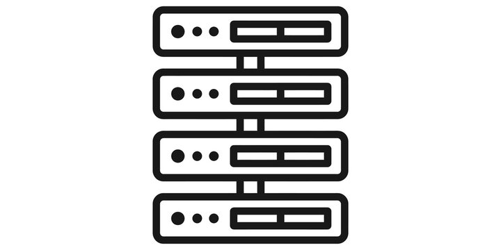 Server rack icon representation for data center and network infrastructure.