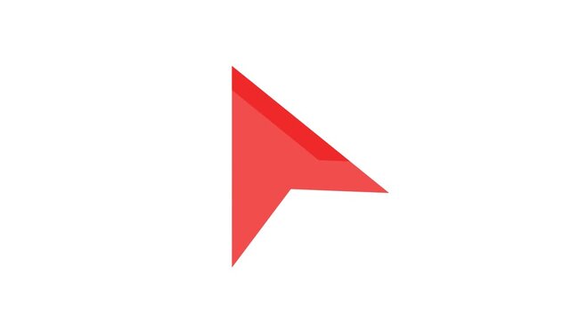 Red mouse cursor arrow pointer icon for website navigation and digital user interface design elements