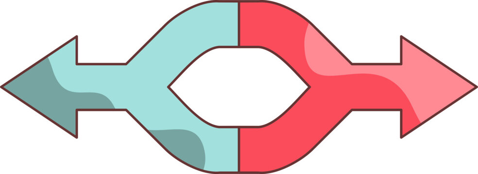 Red Cyan Circular Ring Arrow