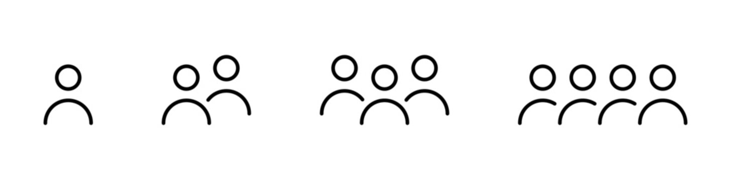 User and People Group Icons, Minimal Line Team Profile Vector Set, Person Community Icon Collection