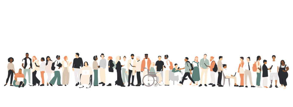 Group of young people together. Students/University concept.