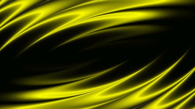 abstract yellow flowing light wave animation with glowing curved streaks on transparent background
