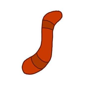 Cute hand drawn orange worm